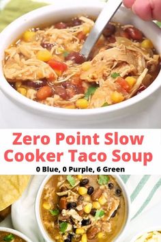 the cover of zero point slow cooker taco soup