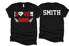 I Love My Runner TShirt | Track Spirit Wear | Track Bling | Bella Canvas T Shirt | Track & Field Shirt | Customize Colors PLEASE READ BEFORE ORDERING WE CANNOT RUSH ORDERS OR CREATE NEW DESIGNS DURING PEAK SEASON AUG - MAY. IF YOU NEED TO CANCEL PLEASE DO SO WITHIN 24HRS Please read full description before ordering we cannot be responsible for mistakes made by not reading the full description. ORDERING INSTRUCTIONS: 1. Select your Garment Size/Color Each size must be selected separately. Ple Track Girlfriend Shirts, Cross Country Shirts, Track Shirt, Mom Of Boys Shirt, Girlfriend Shirts, Cute Shirt Designs, Spirit Shirts, Track Field, Country Shirts