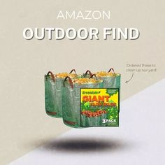 an advertisement for giant bags with the words, outdoor find