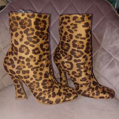 Brand New No Box Never Worn Womens Size 6.5 Wild Diva Brand Faux Suede ( Soft) Cheetah Print Short Boot With 4inch Heel Square Toe Leopard Print High Heels For Fall, Leopard Print Round Toe Heels For Fall, High Heel Leopard Print Heels For Fall, Fall Leopard Print Heels With Round Toe, Leopard Print Boots With Round Toe For Party, Leopard Print Round Toe Boots For Party, Fall Leopard Print High Heel Shoes, Fitted Leopard Print Heels With Round Toe, Fall Leopard Print High Heels