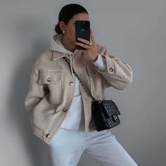 Tavimart Casual White Tweed Coat Women Loose Single Breasted With Pockets Jacket Street Style Chic Tops Vintage Winter Outwear Tweed Coat Women, Mint Green Prom Dress, Winter Outwear, Chic Tops, Vintage Trousers, White Tweed, Tweed Coat, Green Prom Dress, Vintage Winter