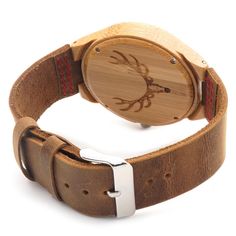 Bobobird RT0459 Mens Quartz Buck Deer Head Design Luxury Wooden Bamboo Watches With Leather Band Item Type: Quartz WristwatchesCase Material: Wooden Bamboo Dial Window Material Type: HardlexDial Material Type: ResinWater Resistance Depth: 30 mMovement: QuartzDial Diameter: 4.5 cmBand Width: 20mmClasp Type: BuckleGender: MenStyle: Limited EditionDial Display: Analog Case Shape: RoundBand Material Type: LeatherBand Length: 24 cmBoxes & Cases Material: woodenProduct Description Casual Watches Gift, Adjustable Round Dial Watches For Outdoor, Casual Leather Strap Watch As Gift, Outdoor Brown Watch With Leather Strap, Outdoor Brown Leather Strap Watches, Casual Brown Watch With Leather Strap, Gift Brown Leather Strap Watches, Brown Leather Strap Watch As Gift, Brown Analog Display Watch As Gift