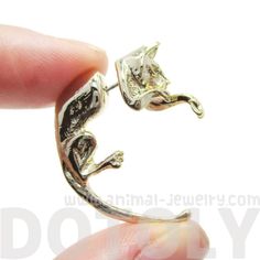 Fake Gauge Earrings: Realistic Kitty Cat Pet Animal Shaped Plug Stud Earrings in Gold | DOTOLY Gold Cat Ears Jewelry For Gifts, Gold Cat Ears Jewelry As Gift, Gold Cat Ears Jewelry Gift, Gold Cat Ears Jewelry For Gift, Gold Metal Cat Design Earrings, Gold Metal Earrings With Cat Design, Fake Gauge Earrings, Gauge Earrings, Fake Gauges