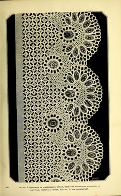 an old book with black and white crocheted doily on the cover,