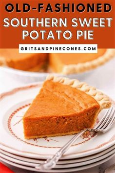 an old - fashioned southern sweet potato pie on a plate