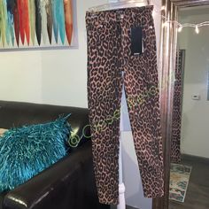 Cute Printed Jeans. Size: 26 (Us 2) Trendy High Rise Leopard Print Bottoms, Trendy High-rise Leopard Print Bottoms, Fitted High Rise Leopard Print Bottoms, Fitted High-rise Leopard Print Bottoms, Cheetah Print Pants, Print Pants, Printed Jeans, Printed Pants, Cheetah Print