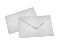 two white envelopes on a white background