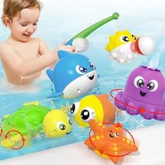 Explore: For anyone needing extra space! - Shop By Interest Tub Toys, Fishing Toys, Shark Toy, Bath Toys For Toddlers, Baby Fish, Stella Marina, Baby Bath Toys, Sensory Development, Bath Toy