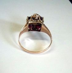 GARNET 14k ROSE GOLD RING CONTAINING 4 - 4.50 MM GARNETS & 5 ACCENT DIAMONDS. This ring is in awesome condition. All prongs have been re-tipped. It is 14K - although it is not Marked. It is size 6.25. Price: $695.00g FREE SHIPPING USA! Thank you, Victorian Rose Gold Round Diamond Ring, Antique Rose Gold Diamond Ring, Antique Rose Gold Diamond Ring For Formal Occasions, Formal Rose Gold Cluster Ring With Rose Cut Diamonds, Wedding Rose Gold Ruby Ring With 17 Jewels, Collectible 14k Rose Gold Rings, Vintage Hallmarked Rose Gold Diamond Ring, Vintage Rose Gold Rings With Prong Setting, Vintage 14k Rose Gold Rings For Formal Occasions