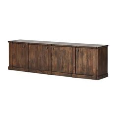 the sideboard is made from wood and has three doors