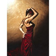 Flamenco Woman Poster Print by Richard Young-VARPDX3RY4027 Image 1 Dance Artwork, Fabian Perez, Jitterbug, Young Art, Cheap Paintings, Modern Oil Painting, Women Poster, Wall Art Canvas Painting, Wrapped Canvas Art