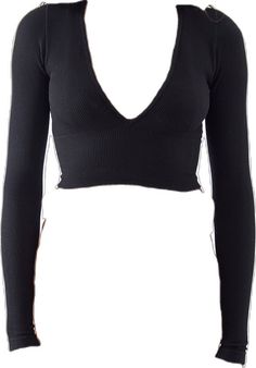 Trendy V-neck Crop Top For Fall, Trendy V-neck Crop Top For Night Out, Chic V-neck Crop Top For Fall, Fall Trendy V-neck Crop Top, Fitted V-neck Cropped Sweater For Spring, Trendy Black Low-cut Top, Stretch V-neck Crop Top For Night Out, Urban Outfitters Long Sleeve Crop Top For Fall, V-neck Stretch Crop Top For Night Out