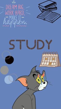 a cartoon mouse with the words study above it