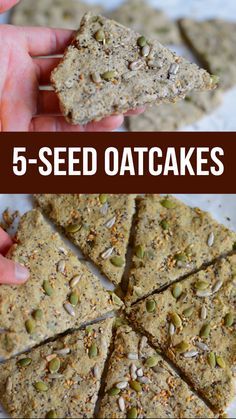 there are five seeds on top of oatcakes and one is in the middle