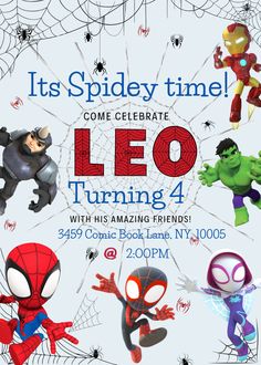 the spider - man birthday party is going on at leo's book lane, n y