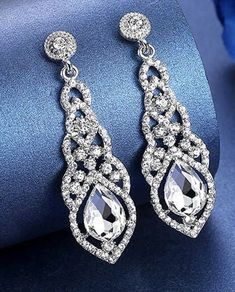 Water-Drop Crystal Drop Long Earrings Silver Elegant Bridal Wedding Gauges Plugs 8g 6g 4g 2g 3mm 4mm 5mm 6mm #plugs #gauges #FormalEarrings #PageantGauges #FormalGauges #PromGauges #WeddingGauges #PageantEarrings #WeddingEarrings #earrings Long Earrings Silver, Silver Wedding Anniversary Gift, Pageant Jewelry, Unique Dangle Earrings, November Birthstone Jewelry, Long Silver Earrings, Bridal Earrings Drop, Wedding Earrings Drop, Prom Earrings