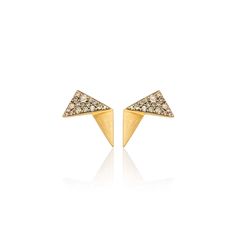 Pavéd top Folded Plane Stud earrings - Anahita Jewelry Ear Climber Earrings, Jewellery Design Sketches, Ear Climbers Earrings, Ear Climber, Jeweled Earrings, Climber Earrings, Paper Jewelry, Expensive Jewelry, French Wire