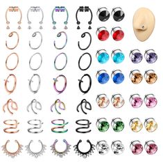 PRICES MAY VARY. ✿Fake Nose Rings✿One Order Include 52Pcs Fake Nose Rings, Including 4Pcs Faux Septum Nose Ring, 12Pairs Clip On Nose Ring Stud, 24Pcs Fake Piercing With Different Style. Clip On Nose Ring Can Be Also Use As Lip Ring Stud And Cartilage Earring ✿Material Of Fake Piercing✿ORAZIO Fake Nose Rings Are Made Of Stainless Steel, Highly Polished, You Don’t Worry To Hurt Your Skin. Fake Nose Ring Stud Are Made Of Colorful AAA++ CZ, As Bright As A Diamond. ✿Nose Ring Design✿With Fake Nose H Magnetic Nose Stud, Magnetic Nose Ring, Nose Ring Designs, Piercings Nose, Nose Cuffs, Fake Nose Ring, Faux Septum, Septum Nose Rings, Septum Nose