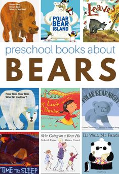 there are many books about bears in this book page and the title reads preschool books about bears