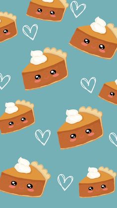 a piece of pie with whipped cream on top and hearts in the sky behind it