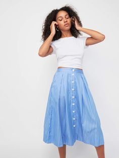 Idra Deep Pleat Skirt - Day Trader | NATION LTD Feminine Vibes, Nation Ltd, Defined Waist, Pleat Skirt, Day Trader, Weekend Plans, Pleated Midi Skirt, White Tee, Pleated Skirt