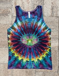 Bella Canvas 100% cotton unisex tank top Summer Cotton Racerback Vest, Green Cotton Tank Top, Spring Tie Dye Tank Top, Green Crew Neck Vest For Summer, Tie Dye Cotton Tank Top, Tie-dye Cotton Tank Top, Multicolor Sleeveless T-shirt For Summer, Summer Cotton Tank Top With Crew Neck, Cotton Crew Neck Tank Top For Summer