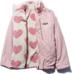 Love Vibes Coat - Kawaii Side Coats Aesthetic, Gyaru Clothes, Cargo Pants Women Baggy, Pink Winter Coat, Kawaii Heart, Y2k Gyaru, Baggy Hoodie, Fuzzy Coat, Pink Winter