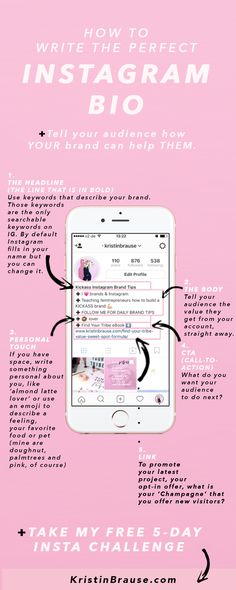 the info sheet for instagram and how to use it