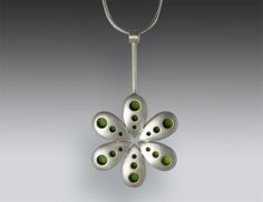 Roboflower Necklace Handmade Modern Green Jewelry, Green Handmade Modern Jewelry, Modern Handmade Green Jewelry, Modern Green Handmade Jewelry, Nickel-free Green Flower Pendant Jewelry, Modern Green Pendant Jewelry, Unique Green Flower Pendant Jewelry, Green Sterling Silver Flower Pendant Jewelry, Green Necklace With Large Flower Pendant