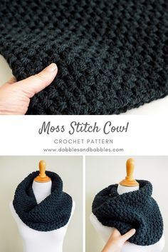 the crochet cowl is being made with yarn, and it's attached to