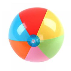 a colorful beach ball on a white background