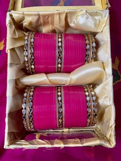 Pear Drop Mirror Work Choora - Kaur Bridal Indian Mirror Work, Punjabi Chura, Indian Mirror, Wedding Chura, Shape Mirror, Bridal Chura, Rani Pink, Bridal Bangles, Pink Bridal