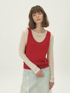 Composition : Shell: 100% cottonColor : Red_RD1_ONE SIZE_99Country of Origin : CHINA Winter Cotton Knit Top For Layering, Red Cotton Tops For Layering, Casual Red Fine Knit Top, Red Fine Knit Sweater For Layering, Red Fine Knit Tops For Spring, Red Crew Neck Knit Top, Red Fine Knit Top For Fall, Red Fine Knit Sweater For Spring, Trendy Red Cotton Sweater