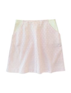 Step into the timeless allure of the Courrèges Pink and White Vintage Polka Dot Skirt. Detailed to perfection with two front pockets, two back pockets, and a convenient zipper closure at the back. Picture yourself twirling through sunny afternoons, embracing the vintage vibes in this delightful skirt. A perfect choice for adding a touch of whimsy to your wardrobe. DETAILS: Two front pockets, two back pockets, zips in the back FABRIC: 88% Cotton, 12% Nylon SIZE: Think 25 / 26Vintage product is fo Spring Pink Mini Skirt With Pockets, Pink Mini Skirt With Pockets For Spring, Mini Skirt With Patch Pockets, Summer Pink Mini Skirt With Pockets, Fitted Skirt With Patch Pockets For Spring, Chic Skirt With Patch Pockets For Spring, Pink Cotton Skirt With Pockets, Pink Cotton Mini Skirt With Pockets, White Skirt With Side Pockets For Spring