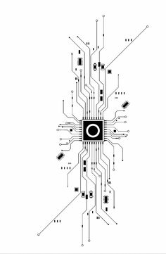 an electronic circuit is shown in this black and white image, with the letter o on it