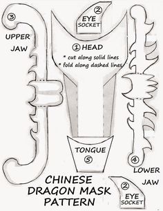 the instructions for how to make a dragon mask