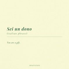 an italian phrase with the words sei un dono