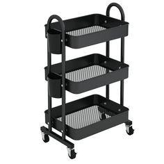 PRICES MAY VARY. 【STURDY & STABLE】The storage rolling cart is made of high quality steel frame and metal trays, which has the feature of anti-corrosion, waterproof, scratch-resistant. Thick metal frame makes it sturdy enough to hold up 66lbs 【SPACIOUS STORAGE CAPACIT】3-tier utility cart provides large storage space while saving you floor space to optimiz the space utilization as much as possible; great storage solution for a small kitchen 【ALL FOR YOUR CONVENIENCE】Equipped with 4 wheels (2 locka Bathroom Cart, Computer Cart, Cart Storage, Organization Cart, Craft Cart, Rolling Utility Cart, Tool Cart, Storage Trolley, Trolley Cart