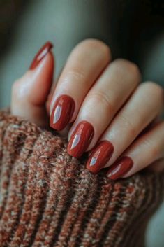 This shade is so nice 🍁🎃 Perfect for getting cozy, sweater weather, and drinking hot coffee in style. In burnt orange.   Link is a recommended polish if you are interested in finding this shade to buy and try  I earn commissions from the affiliate links I share on this platform Simple Fall Nails, Fall Nail Trends, Nude Nail, Thanksgiving Nails, Fall Nail Colors, Orange Nails, Autumn Nails, Fall Nail