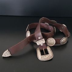 Tip To Buckle 39 Inches, Buckle 2 Inches Conch Belt, Brown Silver, Conch, Belts, Buckle, Women Accessories, Leather, Silver, Women Shopping