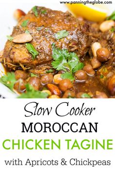 slow cooker moroccan chicken tagine with apricots and chickpeas recipe