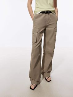 MO&Co. Women's Cotton Cargo Pocket Pants Discover ultimate comfort and functionality with our pants! Featuring a straight leg and cargo style, these pants offer a wide pocket design for convenient storage and a zip button closure for a secure fit. Perfect for any adventure, these pants are a must-have for any wardrobe. Features : - Straight leg in cargo style- Wide pockets on the sides- Zip and button closure Code: MBD2PAT028The back length of size M is 107cmMATERIALS & CARE Material: 100% Cotto Cargo Style, Cargo Pocket, Mesh Bag, Pocket Pants, Pocket Design, Straight Leg, Trousers, Mesh, Wardrobe