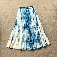 New With Tags! Cotton Material. Blue Cotton Vacation Skirt, Blue Cotton Pleated Skirt, Blue Cotton Maxi Skirt For Spring, Casual Blue Cotton Maxi Skirt, Casual Blue Maxi Skirt For Summer, Blue Flowy Cotton Skirt, Blue Cotton Lined Skirt, Blue Cotton Skirt With Lining, Blue Cotton Skirt With Lined Detail