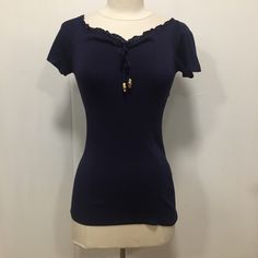 New With Tags 56486-513 Spring Blue Gucci Tops, Blue Gucci Tops For Spring, Summer Fitted Gucci Tops, Gucci Fitted Tops For Spring, Fitted Gucci Tops For Spring, Spring Chic Gucci Top, Chic Gucci Tops For Spring, Gucci Fitted Blouse For Spring, Gucci Fitted Casual Top