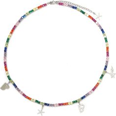 BAPY RAINBOW NECKLACE LADIES – us.bape.com Rainbow Beaded Necklace For Party, Multicolor Crystal Clavicle Necklace, Trendy Rainbow Necklace For Parties, Multicolor Pendant Charm Necklace, Trendy Rainbow Necklace With Colorful Beads, Rainbow Necklace For Party, Trendy Multicolor Choker Jewelry, Rainbow Colorful Beads Choker, Multicolor Pendant Necklace For Party