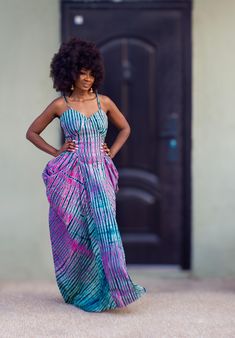 A beautiful maxi dress in a hand made tie dye fabric  in collaboration with an artisan in Ghana for  House of Afrika. With skinny straps and a V neck bustline, it is fitted at the top and has a statement gathered puff detail at the sides giving an exquisite finish and an elegant feel. Style  and accessorise to suit the occasion. 100% cotton  Hand made in Ghana. Available to pre-order. Please send a dm with your bust waist and hips measurements. HAVE YOU CHECKED YOUR MEASUREMENTS AGANST THE SIZE Adire Fabric, Dye Clothes, Tie Dye Fabric, Dye Fabric, Beautiful Maxi Dresses, Tie Dye Outfits, Maxi Skirt Dress, Hand Dyed Fabric, Tie Dye Maxi Dresses