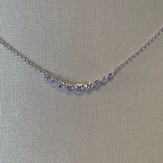 This stylish and chic Floating diamond bar necklace is great for your everyday wear.  The natural diamonds are all white and super sparkly.  Excellent craftsmanship on this necklace, will lay nicely on the neck, won’t flip around.  The chain length can be adjustable from 18” to 17” or to 16” with extra loops.  Perfect necklace to wear by itself or layer with other necklaces.  The chain is smooth and strong.  Genuine round brilliant cut diamonds total weight: 0.42 CaratsClarity: SI1Color: F18K wh Luxury Dainty Diamond Necklace With Adjustable Chain, Floating Diamond Necklace 1 Carot, Floating Diamond Necklace Vintage, Dainty Yellow Gold Diamond-cut Chain Necklace, Dainty Yellow Gold Diamond Necklace, Tarnish Resistant, Wedding Rings Art, Flower Diamond Ring, Beautiful Pendant Necklace, Diamond Bar Necklace