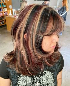 Chunky Highlights, Multi Colored Hair, Pretty Hair Color, Hair Stylies, Alternative Hair, Dye My Hair