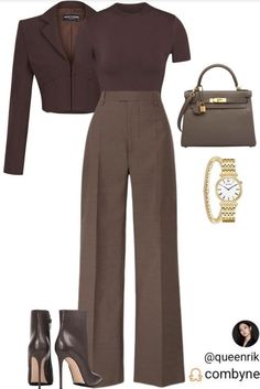 เสื้อผ้า Kylie Jenner, Outfit Chic, Business Outfits Women, Stylish Work Attire, Brown Fall, Business Casual Outfits For Work, Neue Outfits, Classy Work Outfits, Stylish Work Outfits