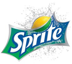 a sprite soda can with water splashing around it